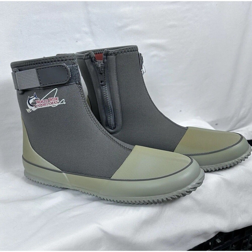 World Wide Sportsman Flats Boots Gray Men 8/Women 9.5 - Fishing Booties Wading